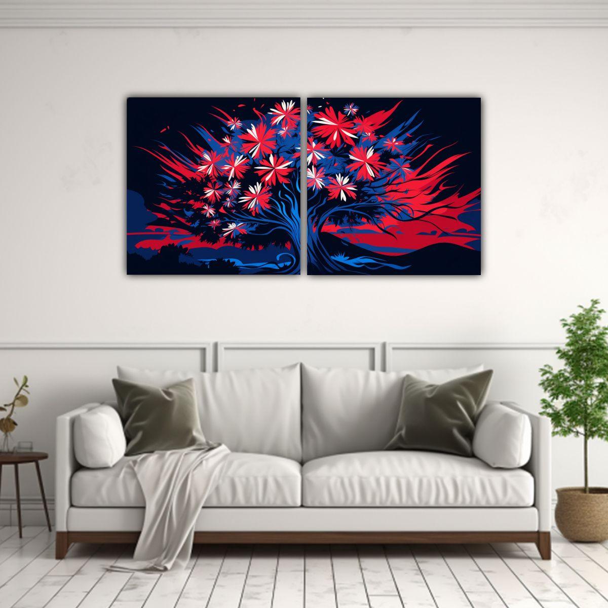 Pinturas Decorativas Dos Artes Movimiento 80x40 Cm-2
