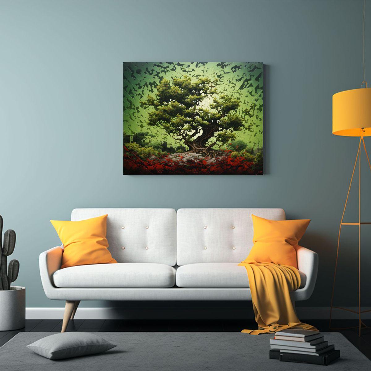 Pintura Abstracta Detalle Alto Estilo óleo Árbol De Acebo  75x50cm-2