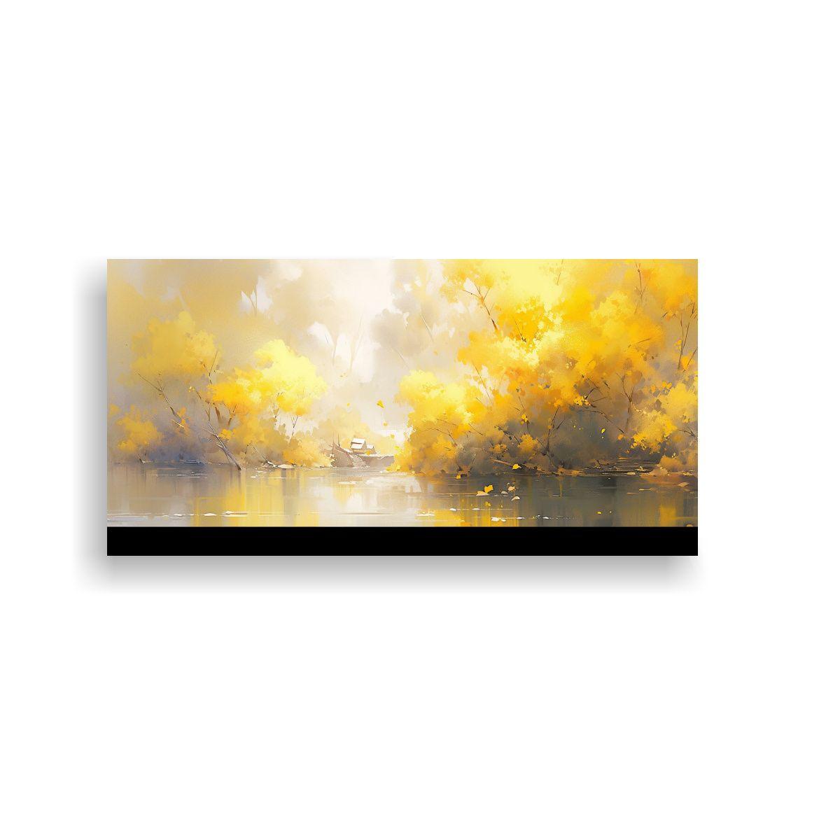 Paisaje Abstracto Con Colores Amarillos: 100x50cm-0