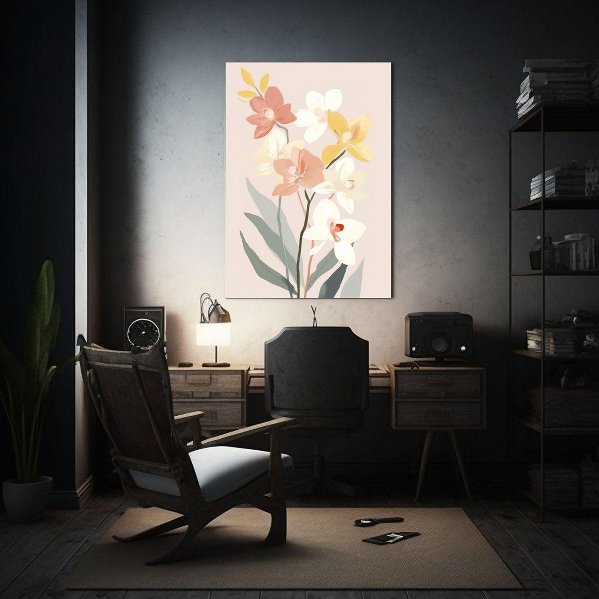 Cuadro Original De Orquídea: Armonía Delicada 40x60cm-2