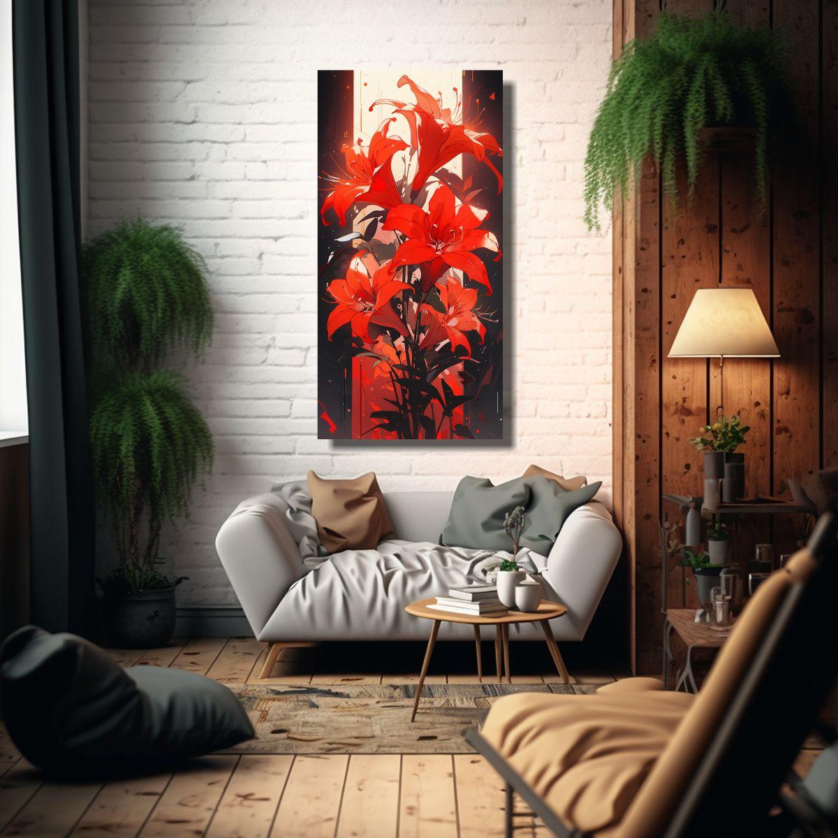 Cuadro Fotografía Simplicidad Colores Rojos 50x100cm-2