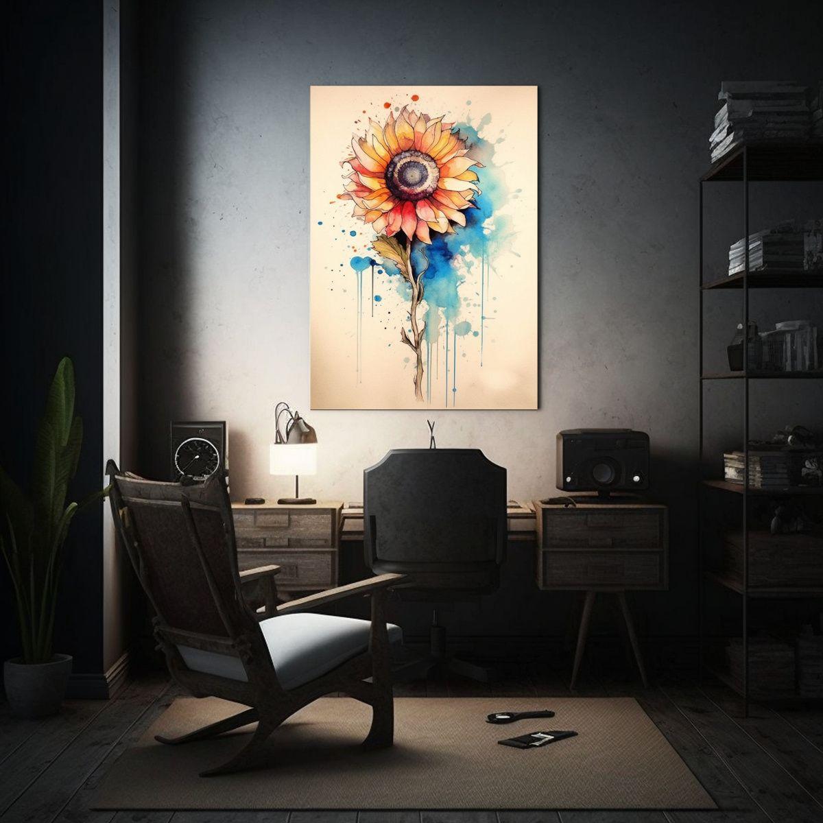 Cuadro Inspirador Elegante De Flores En Acuarela 30x45cm-2