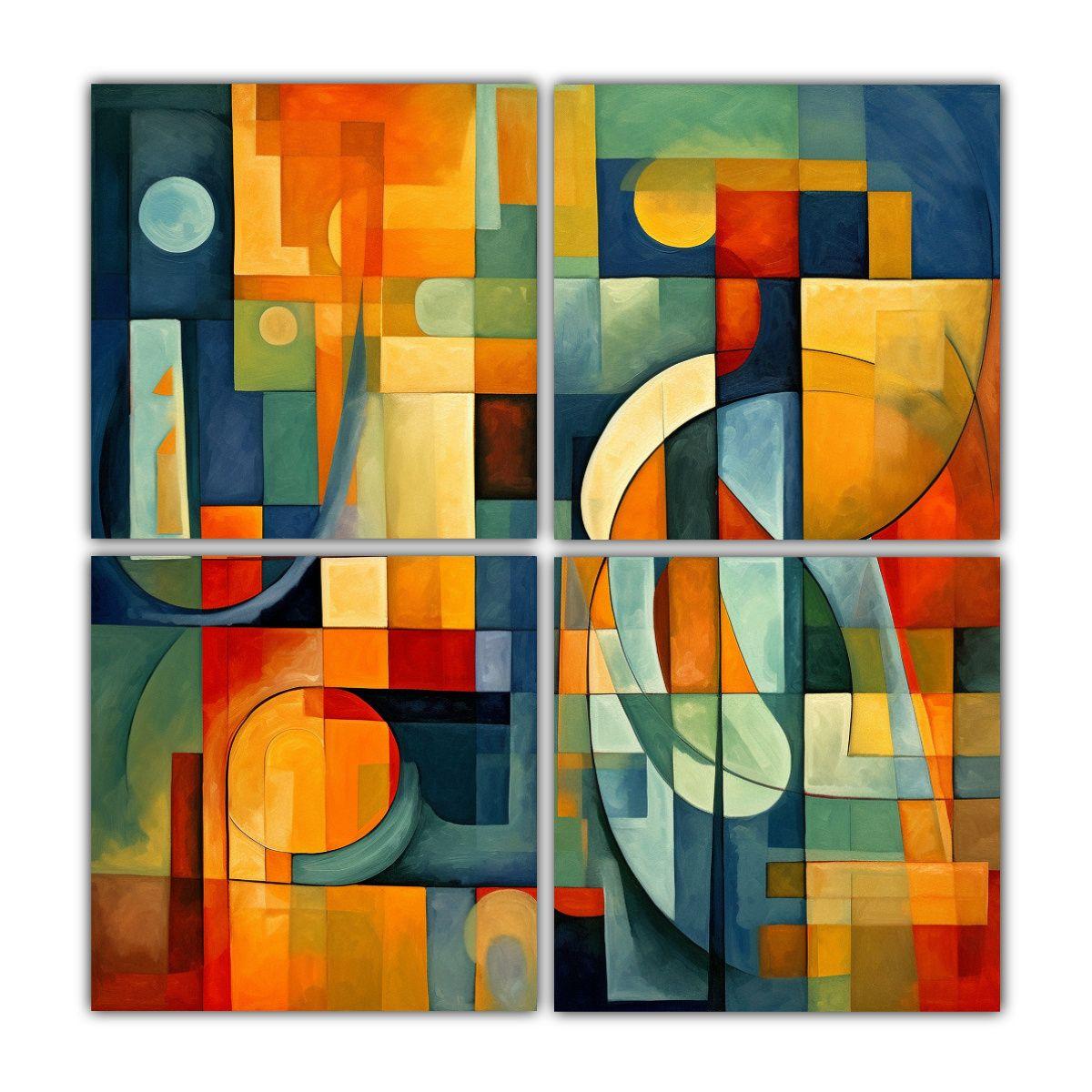 Formas Y Figuras Abstractas Modernas De Arte 200x200 Cm-0