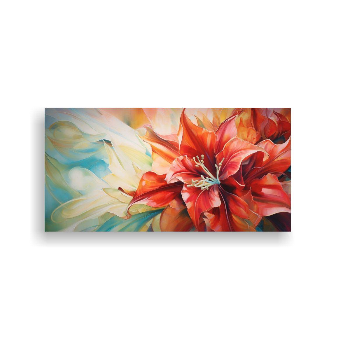 Cuadro Acuarela Abstracto Flores Amaryllis 160x80cm-0