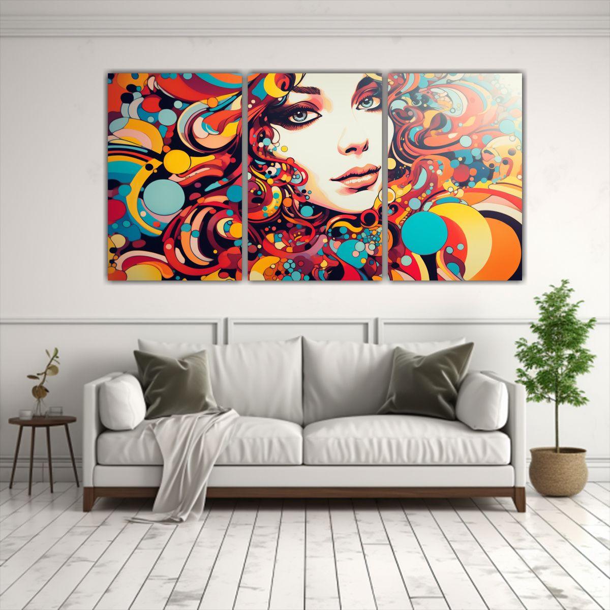 Artes De Pared Exóticas Set 3 Closeup Artesanal 120x60 Cm-2