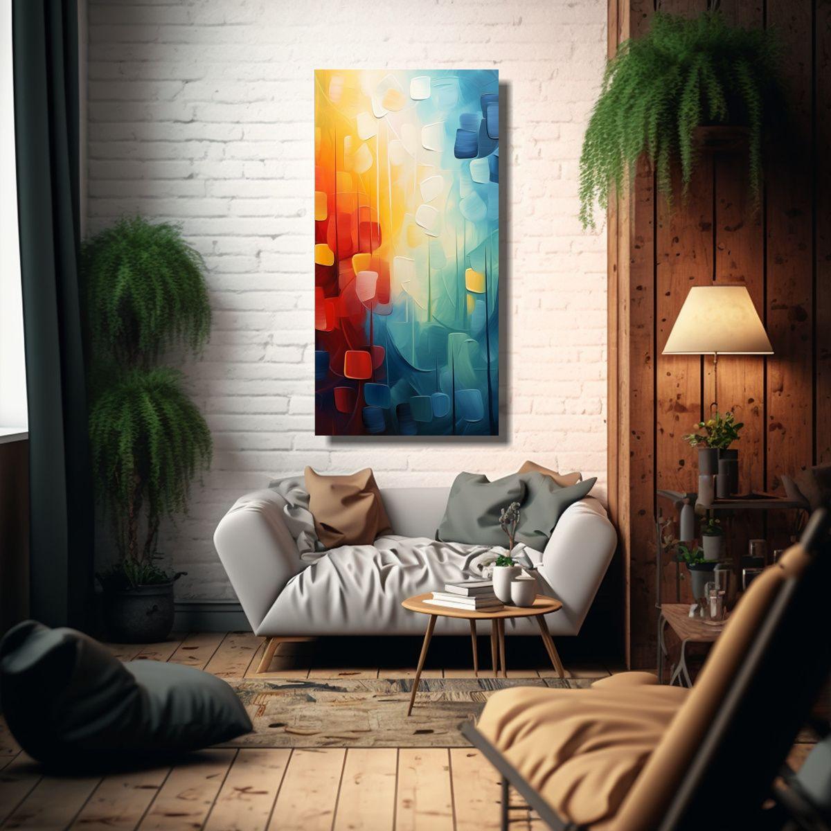 Cuadro Abstracto Bosque Brillante Decorativo 60x120cm-2