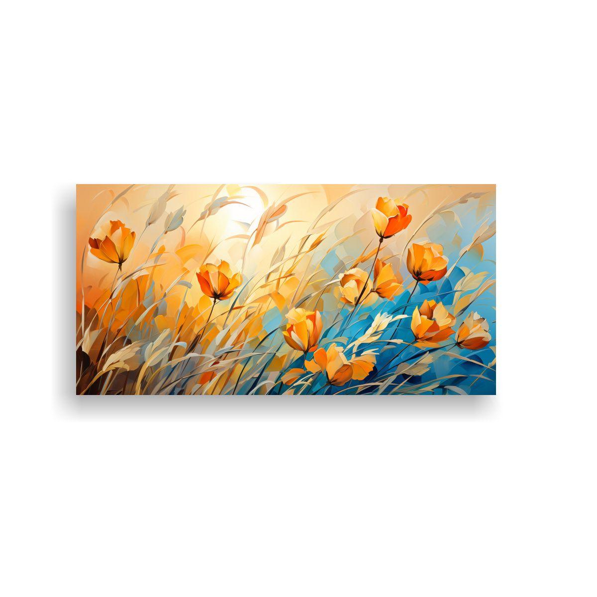 Cuadro Expresión Salón Trigo En Colores Naranja  80x40cm-0