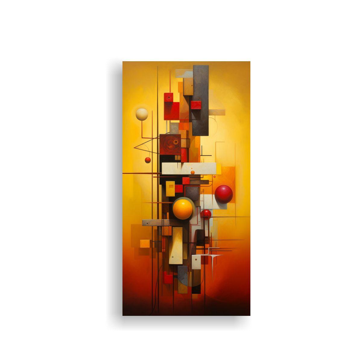 Cuadro Abstracto Amarillo Inspirador Para Regalo 20x40cm-0
