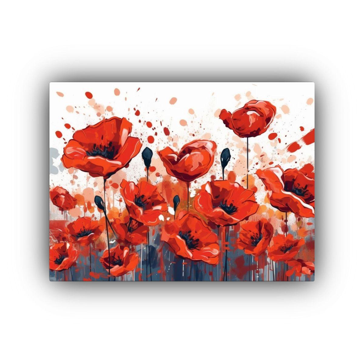 Cuadro Memorial Day Concepto Flores Amapola 75x50cm-0