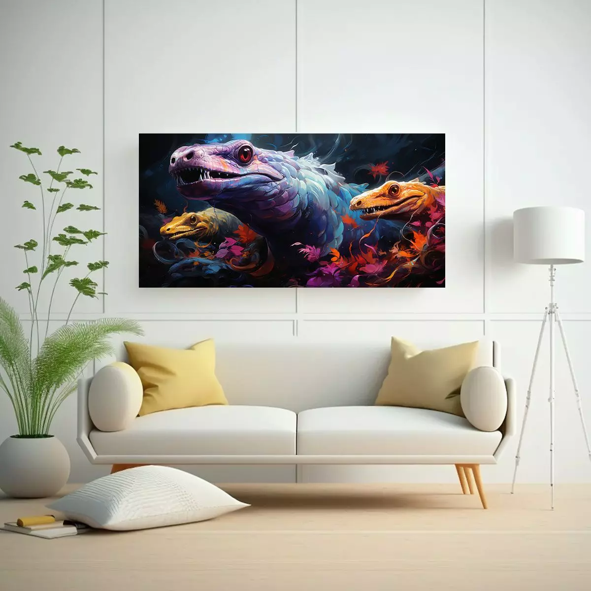 Pintura Impactante Estilo Estilo óleo De Anguilas 160x80cm-2
