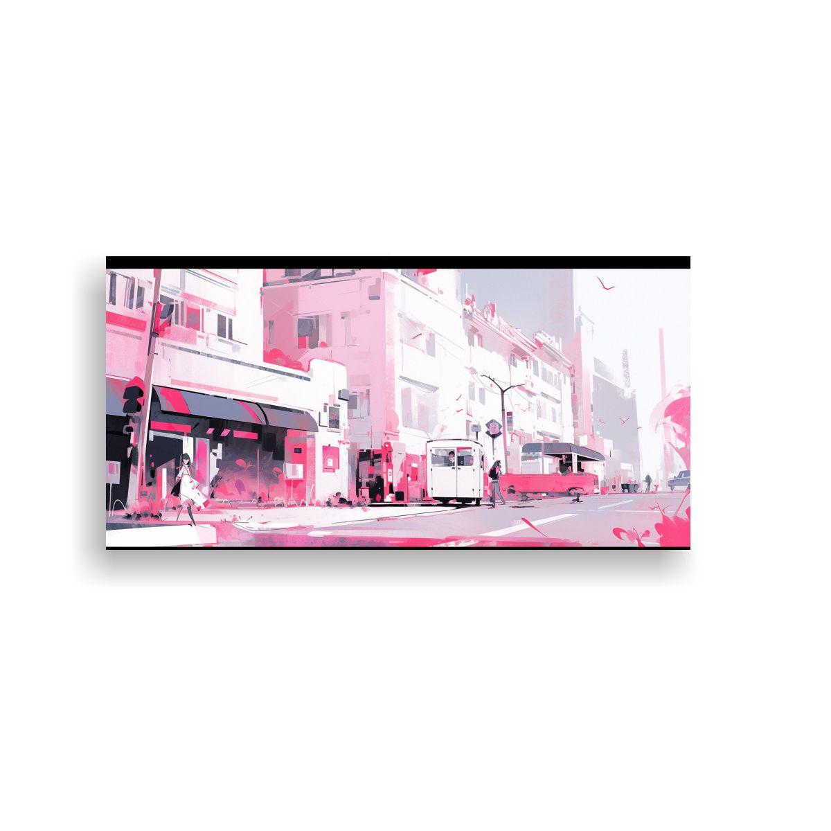 Pinturas Decorativas En Blanco Y Rosa De Alta 80x40cm-0