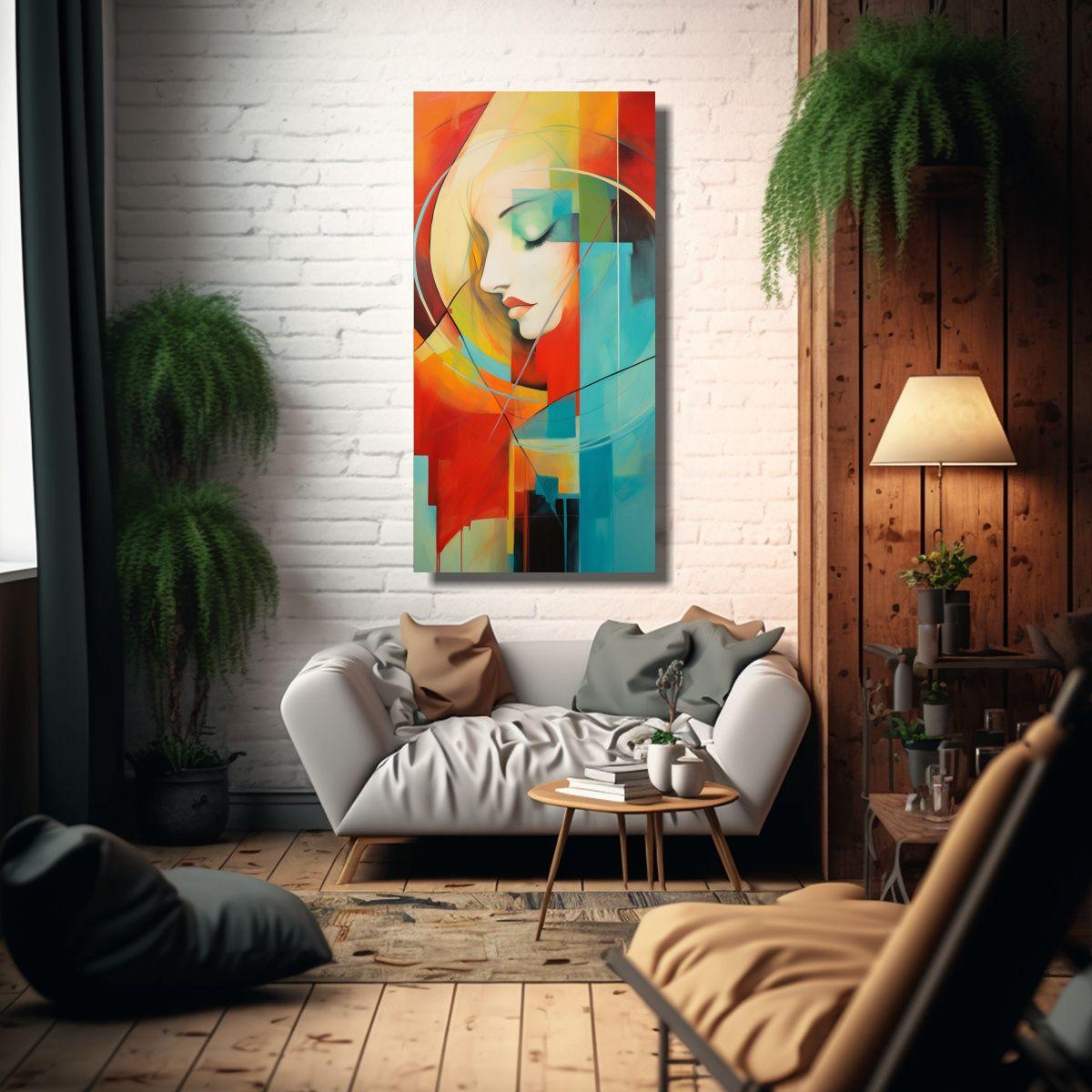 Pintura Abstracta Arte Movimiento Brillante 70x140cm-2