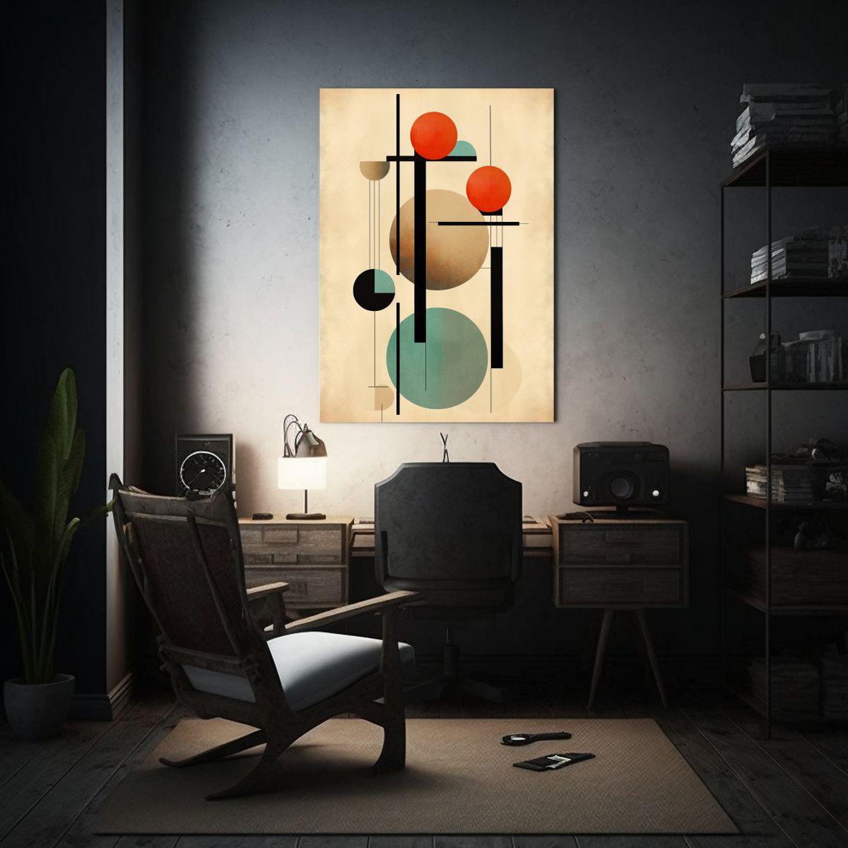 Cuadro Decorativo Espacio Mid Century Minimalista 30x40cm-2