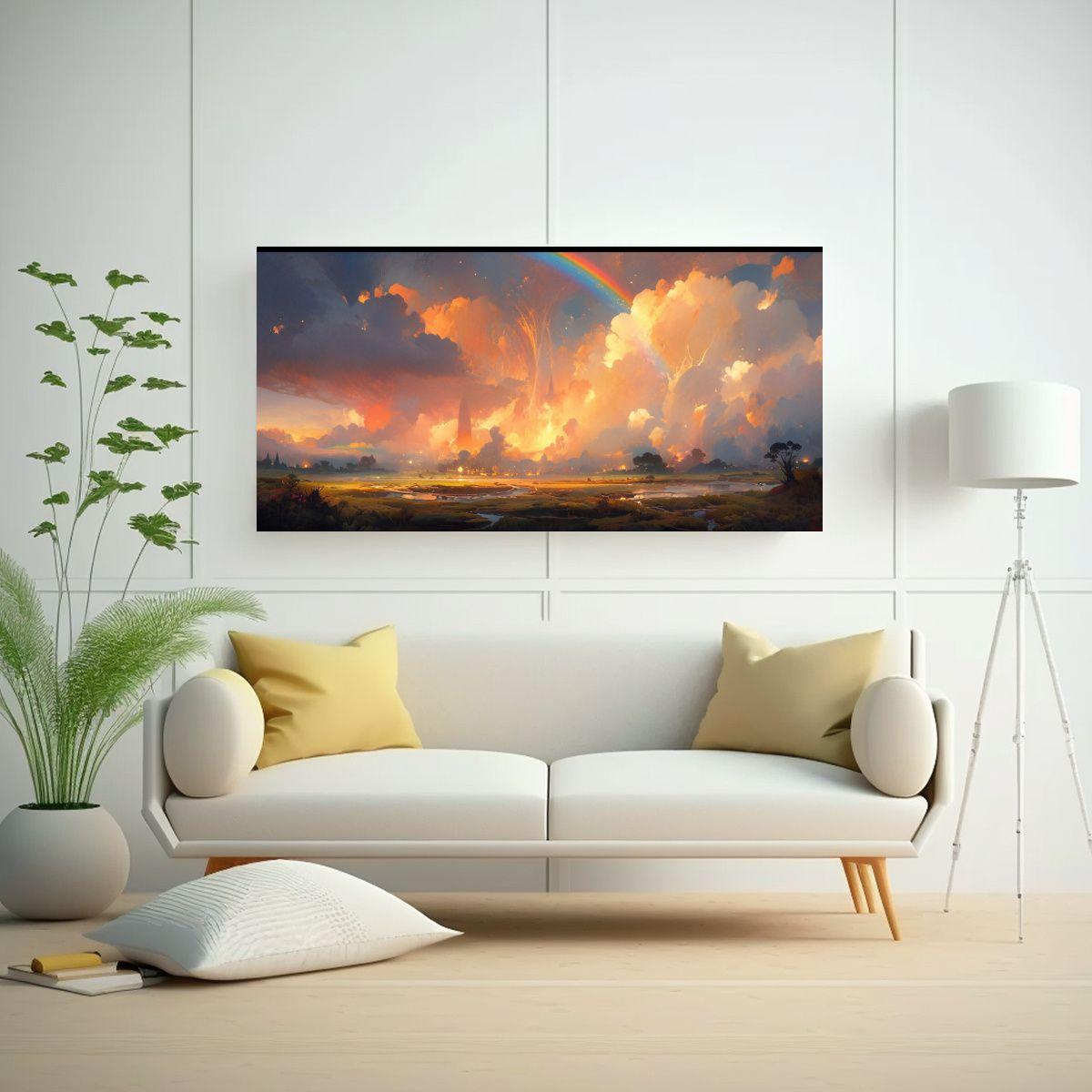 Pinturas Decorativas De Arte Abstracto Con Paisaje 80x40cm-2