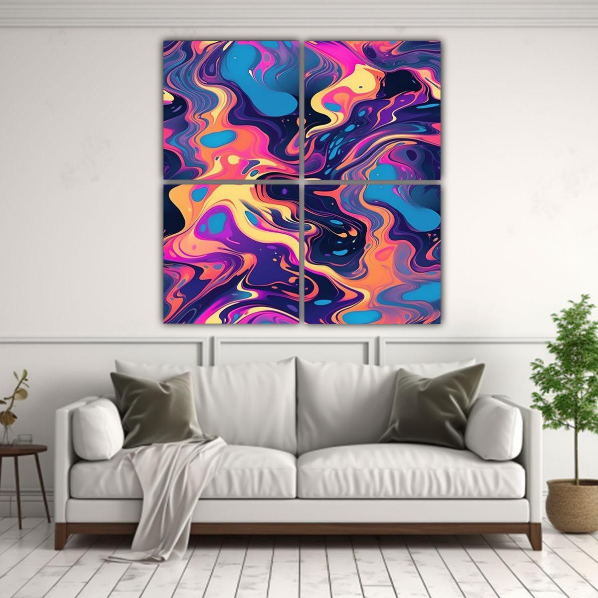 Pinturas Decorativas Con Patrón De Repetición 140x140 Cm-2