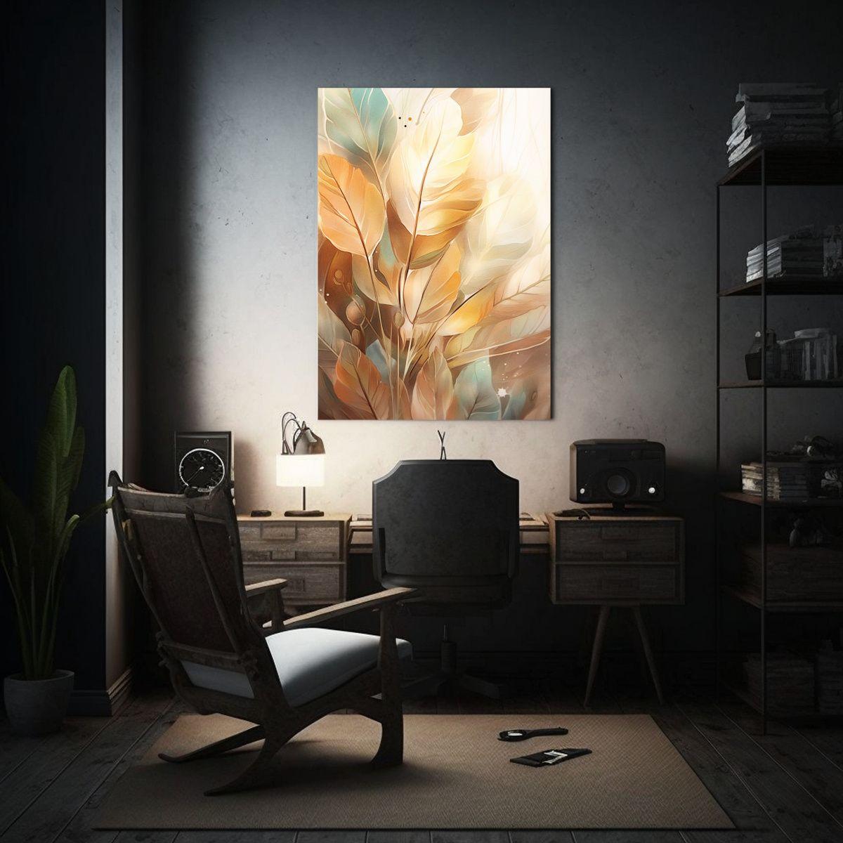 Pinturas Decorativas De Textura Acuarela De Hojas 60x90cm-2