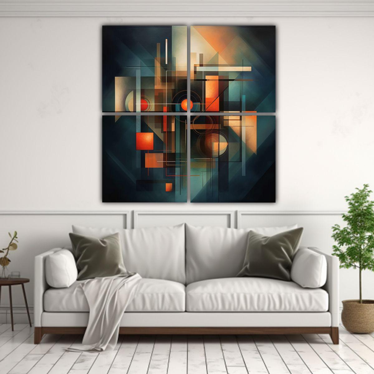 Artes De Pared Geométricas Modernas (Abstracto) 40x40 Cm-2