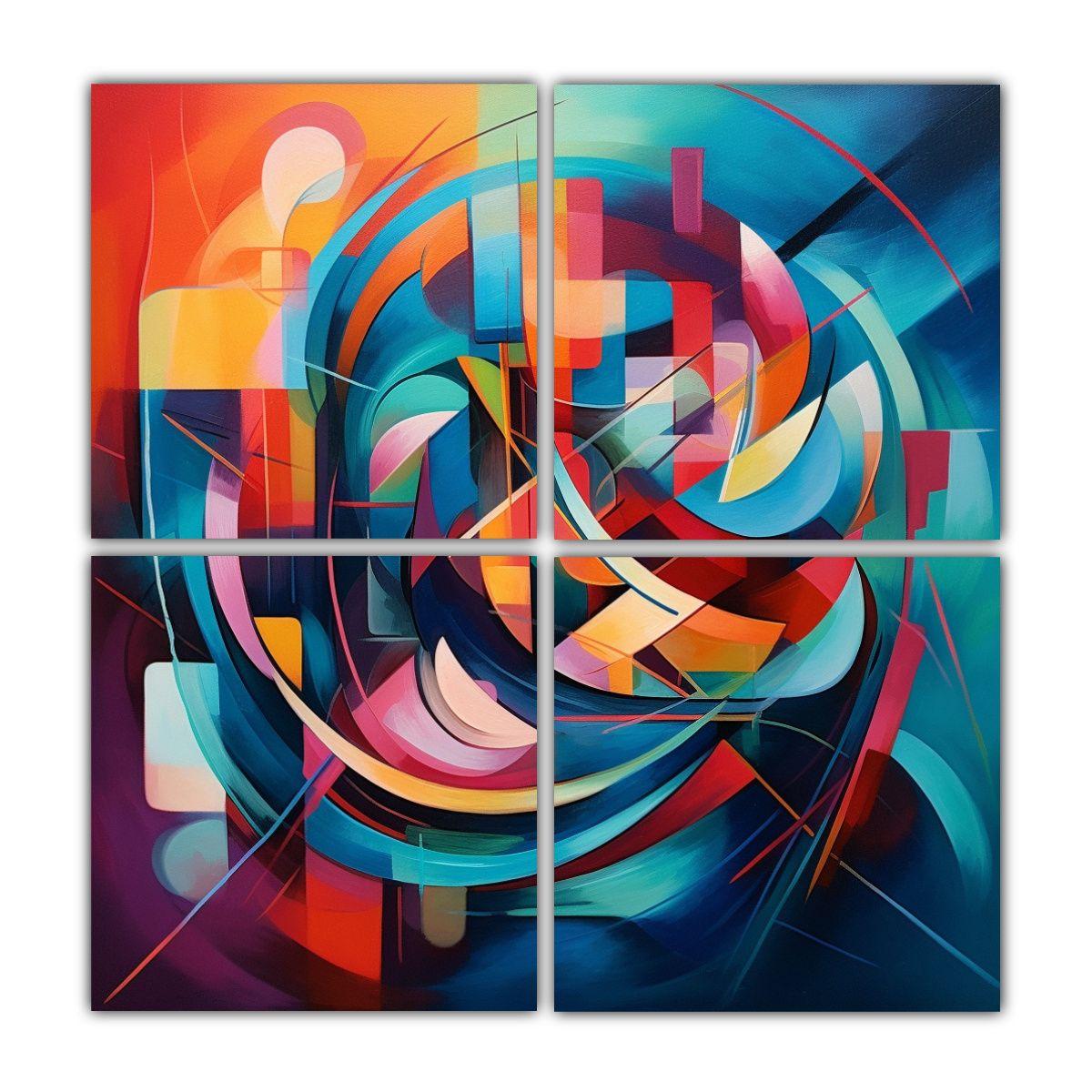 Cuatro Artes Fotografía Impactante Con Colores 100x100 Cm-0