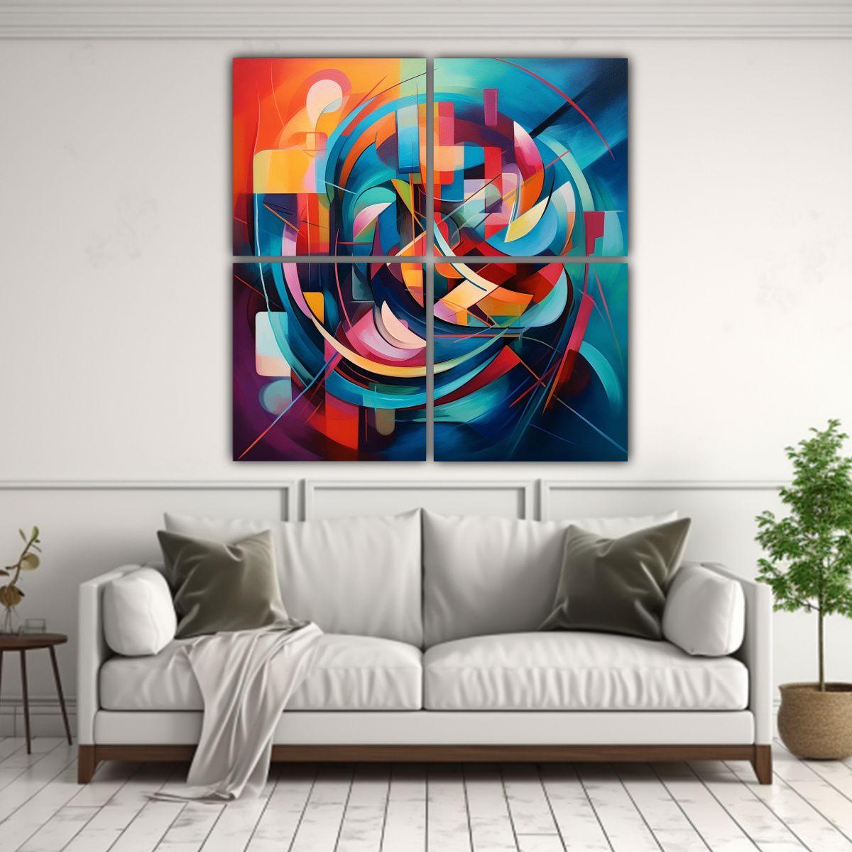 Cuatro Artes Fotografía Impactante Con Colores 100x100 Cm-2