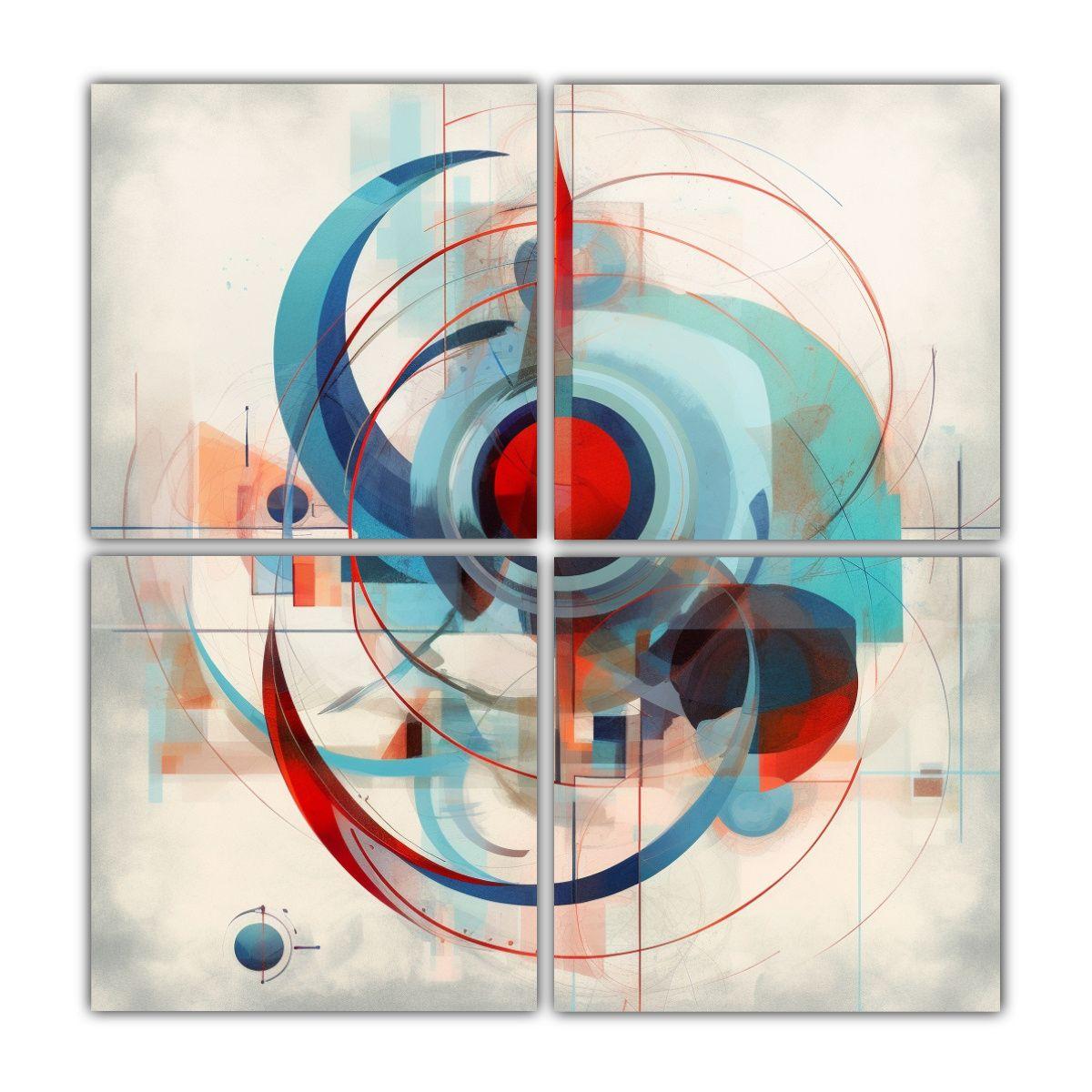 Cuadro Geométrico Vanguardista Para Decoración 80x80 Cm-0