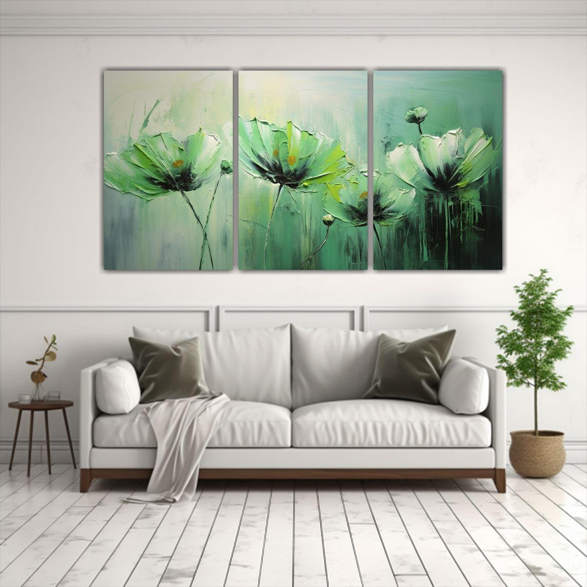 Cuadros Concepto Perspectiva A Green AND Black 90x45 Cm-2