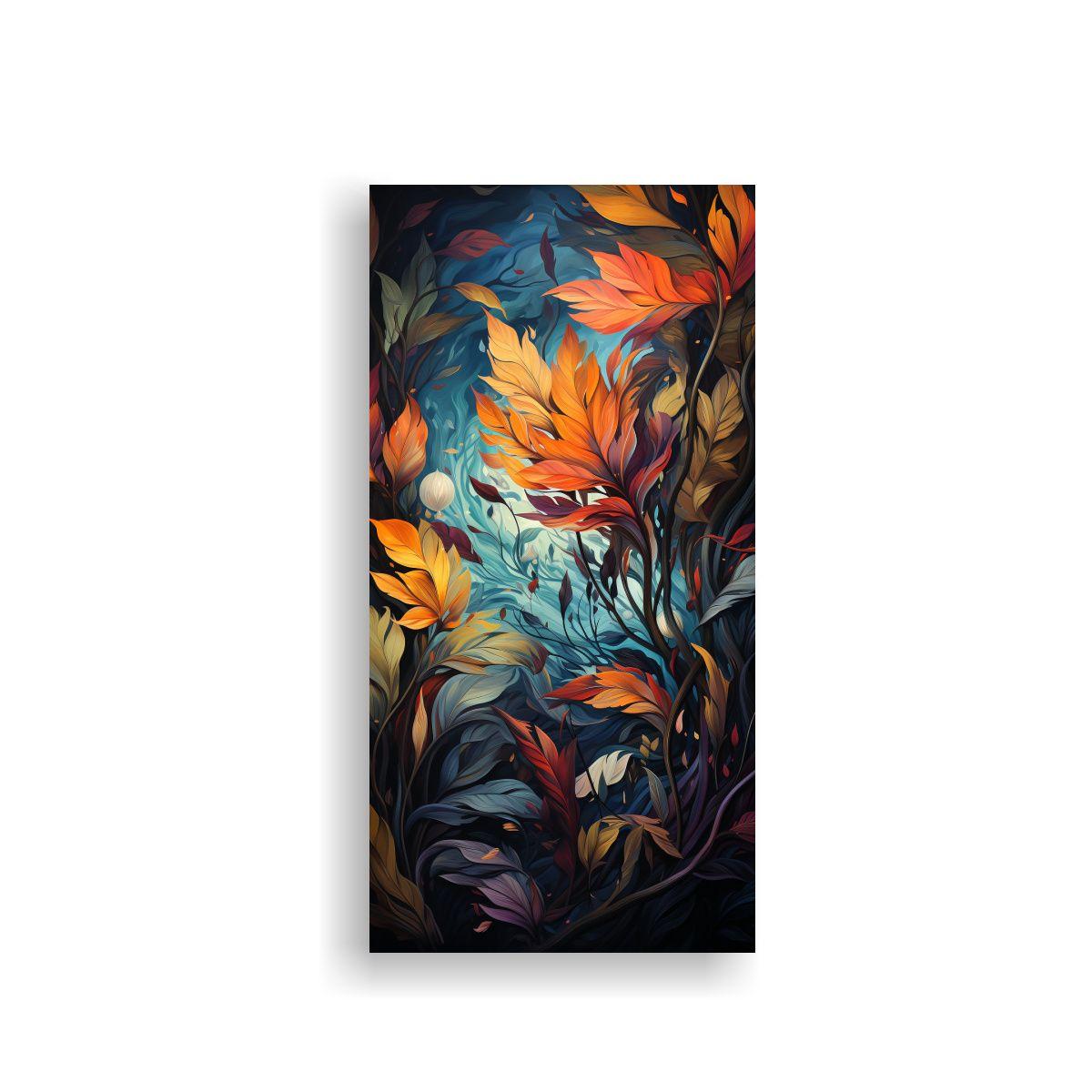 Cuadro Moderno Con Hojas Mágicas De Ensueño 40x80cm-0