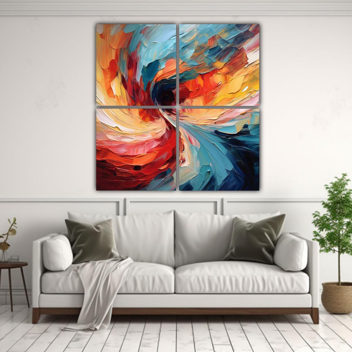 Cuadro Abstracto Original: Arte Expresivo De 200x200 Cm-2