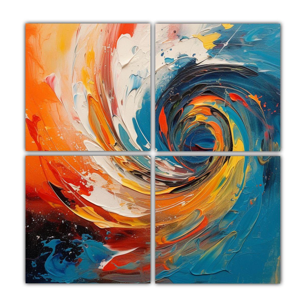 Cuadro Abstracto Moderno Detalle Alto Arte 100x100 Cm-0