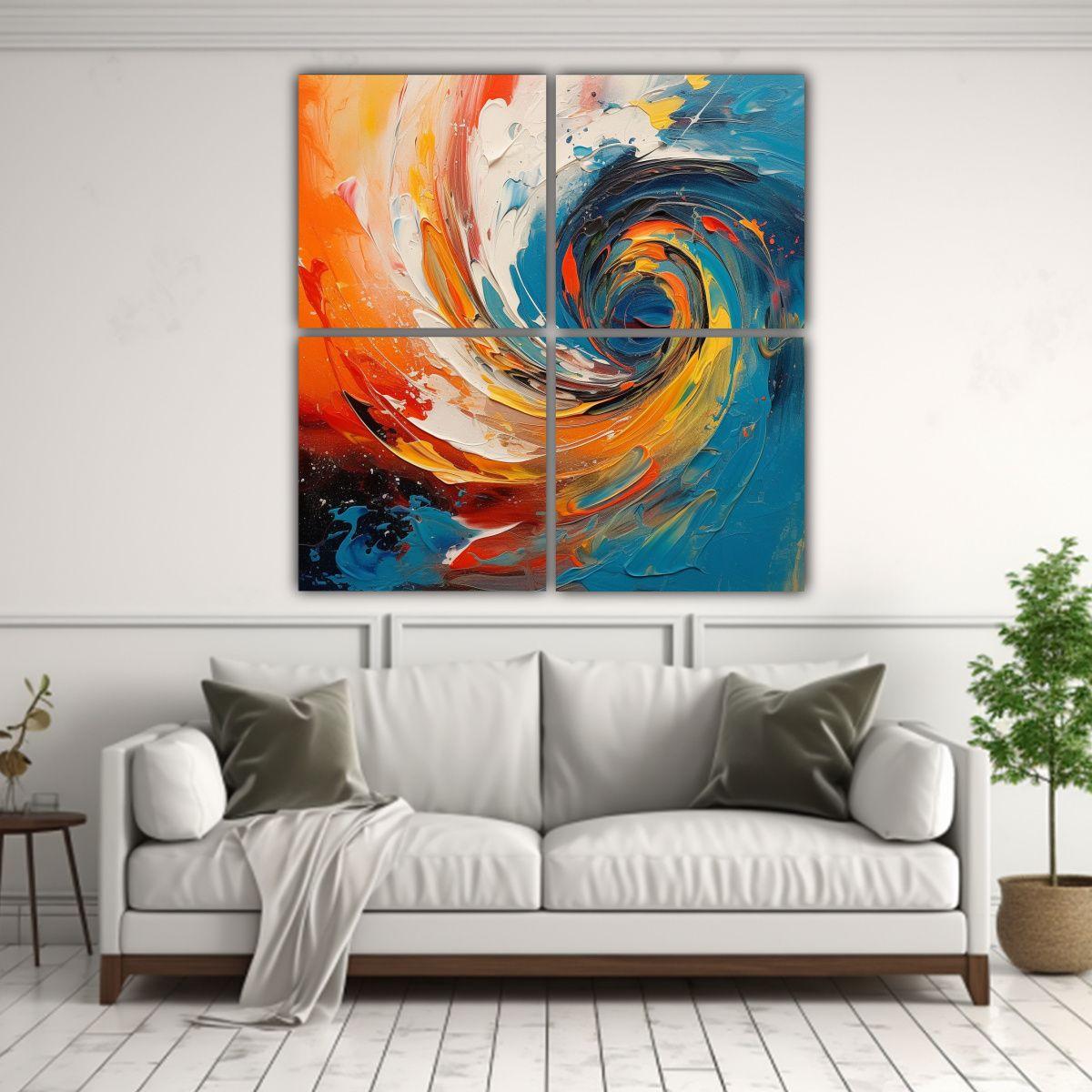 Cuadro Abstracto Moderno Detalle Alto Arte 100x100 Cm-2