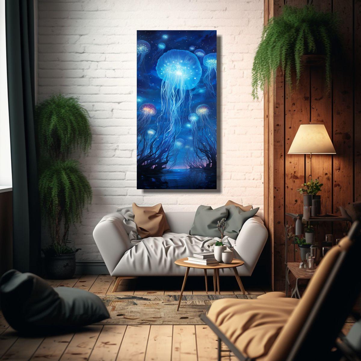 Pintura Decorativa Con Medusa, Estilo Minimalista  60x120cm-2