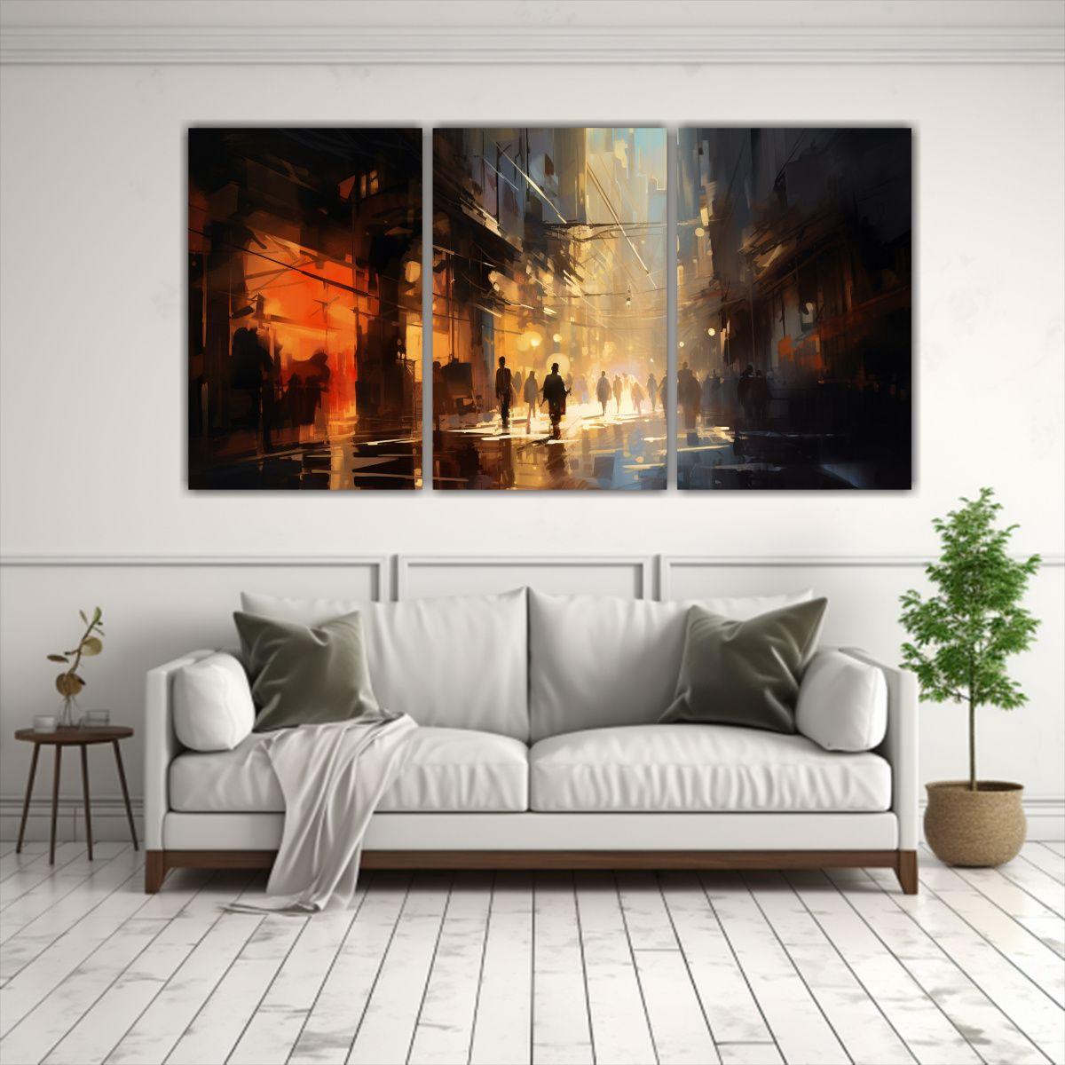 Cuadros Conceptual Motivo Abstracto Danza De Luz 120x60 Cm-2