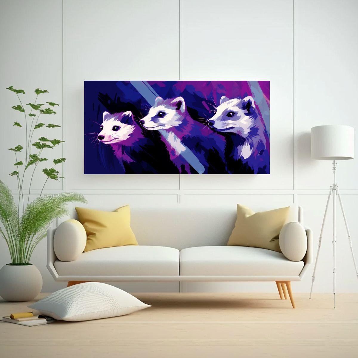 Cuadros Decorativos Neo Pop Art En Lienzo Abstract 40x20cm-2