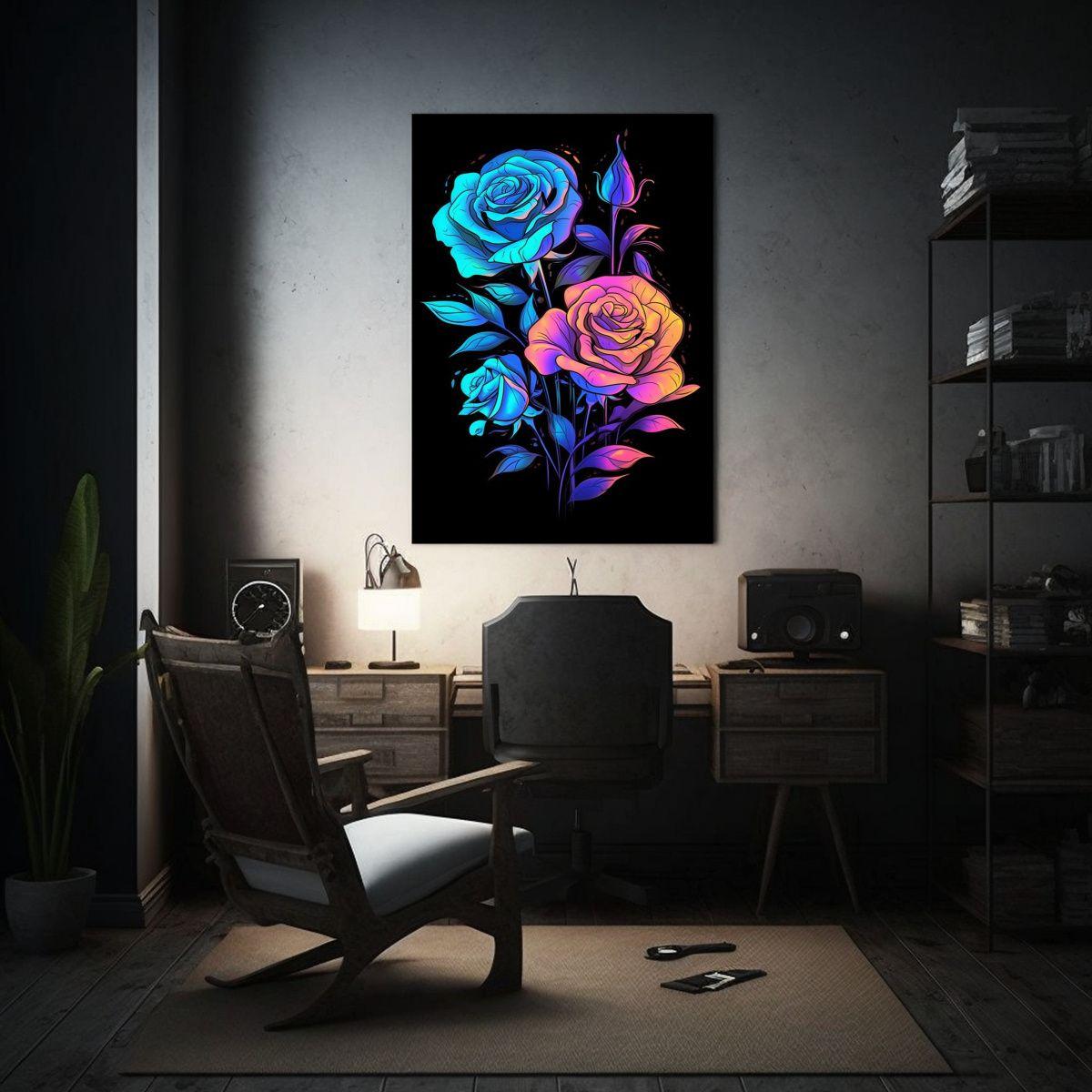 1 Pieza Vanguardia Lienzo Con Rosas De Estilo Art 60x90cm-2