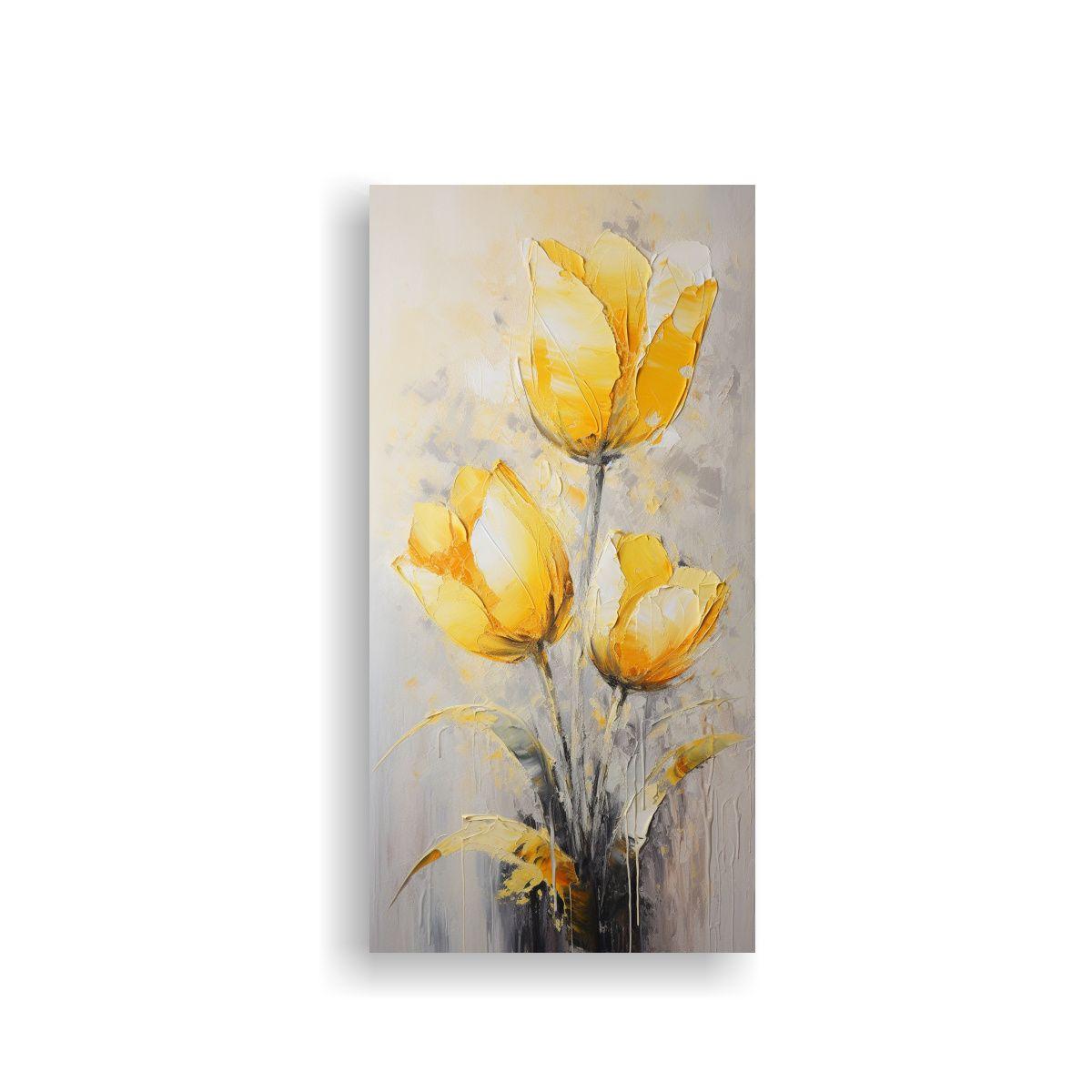 Lienzo Fotografía Pop Art Tulipanes Amarillos 40x80 Cm-0