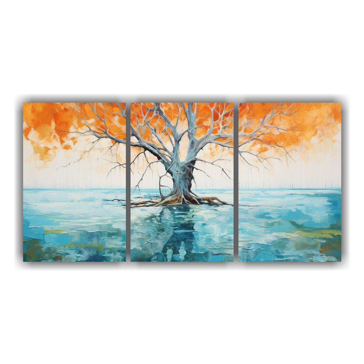 Pinturas Abstractas A Mangrove Tree En Colores 90x45 Cm-0