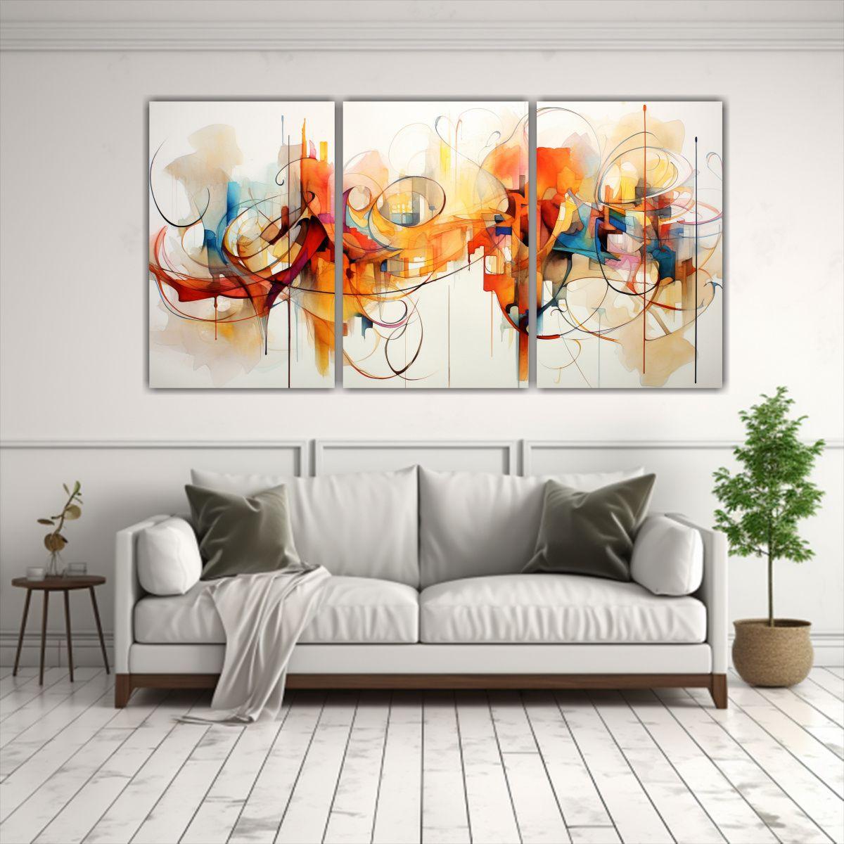 Artes Decorativo Armonia Cuadros Abstractos 180x90 Cm-2