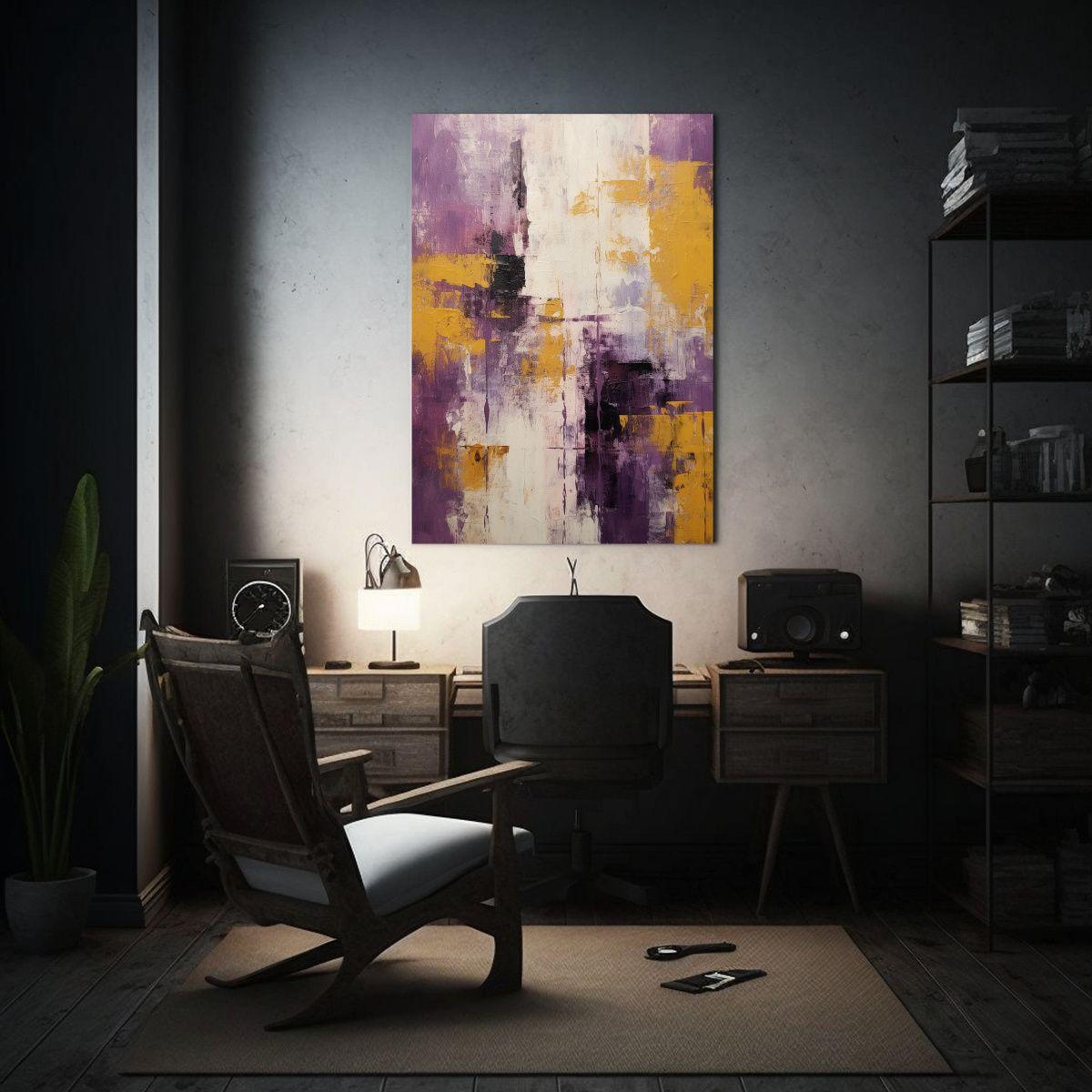 Cuadro Abstracto OIL PAINT Con Patrón Equilibrado En Tonos  50x75cm-2