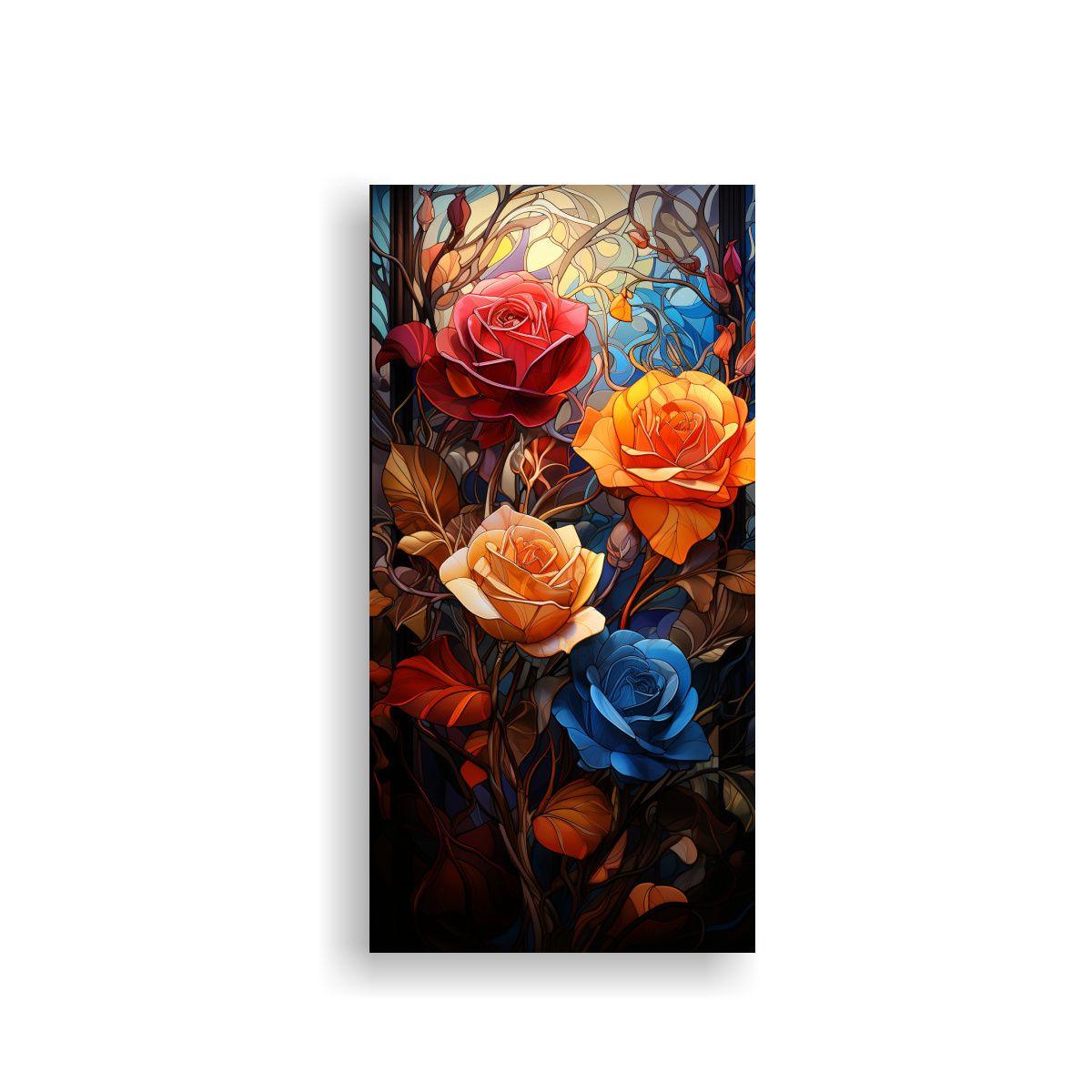 Cuadro Movimiento Armonía Cromática Roses Style 20x40cm-0