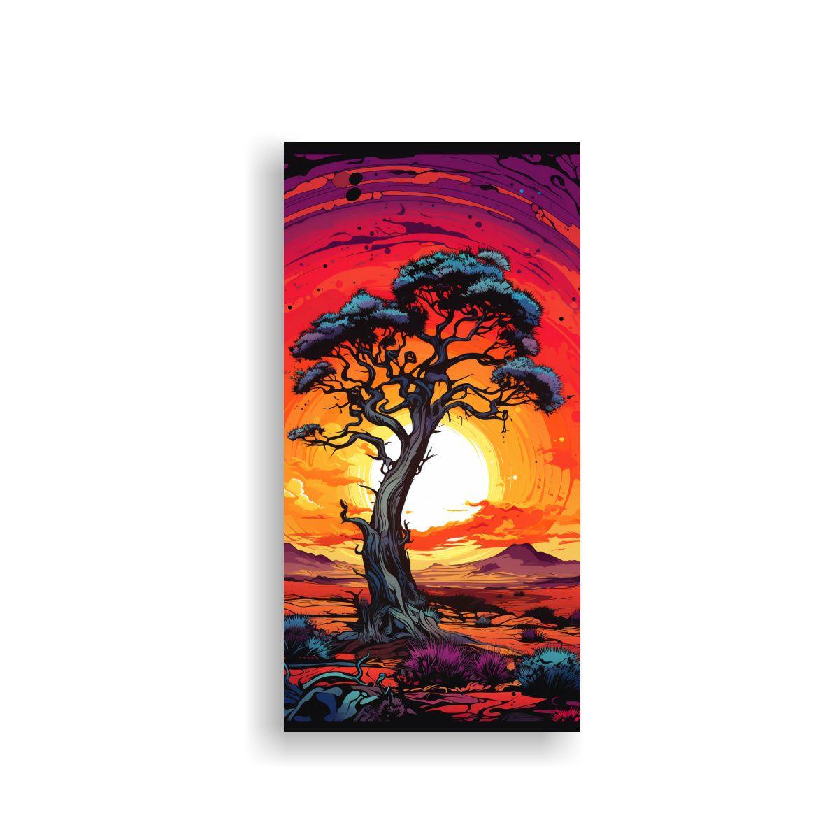 Cuadro De Madera Con Vibrantes Colores De Una Saba 60x120cm-0