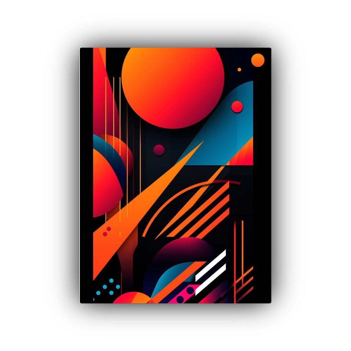Pintura Moderna Artesanal Con Forma Abstracta 50x75cm-0