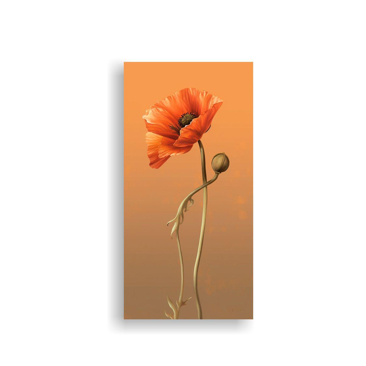 Cuadro Floral: Tonos Reflejo De Una Amapola 30x60cm-0