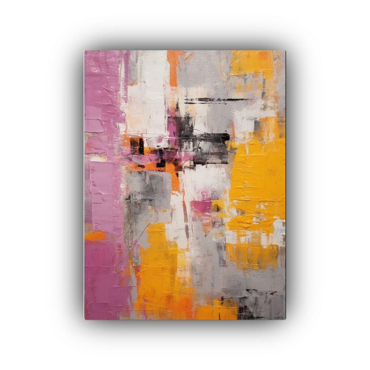 Pintura Abstracta Simétrica En Tela Arte De 20x30 Cm-0