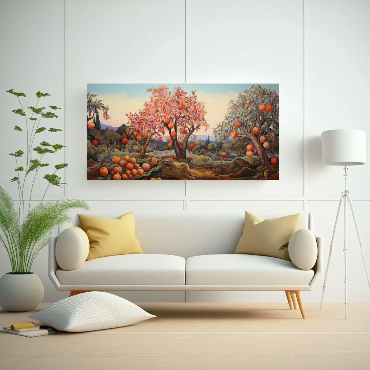 1 Cuadro Conceptual Armonía Cromática Árboles 100x50 Cm-2