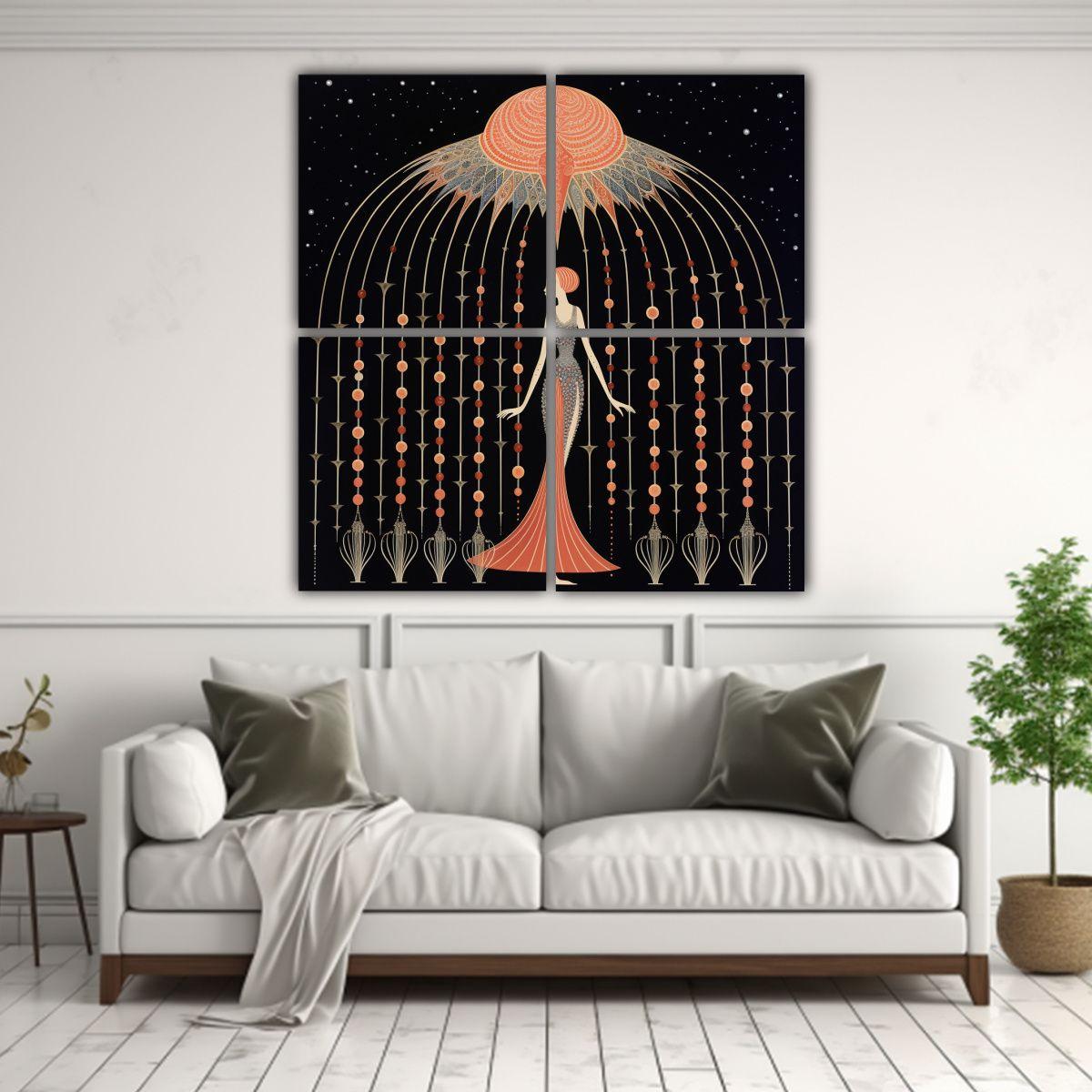 Cuadro Decorativo Con Diseño Luminoso Inspirado 60x60 Cm-2