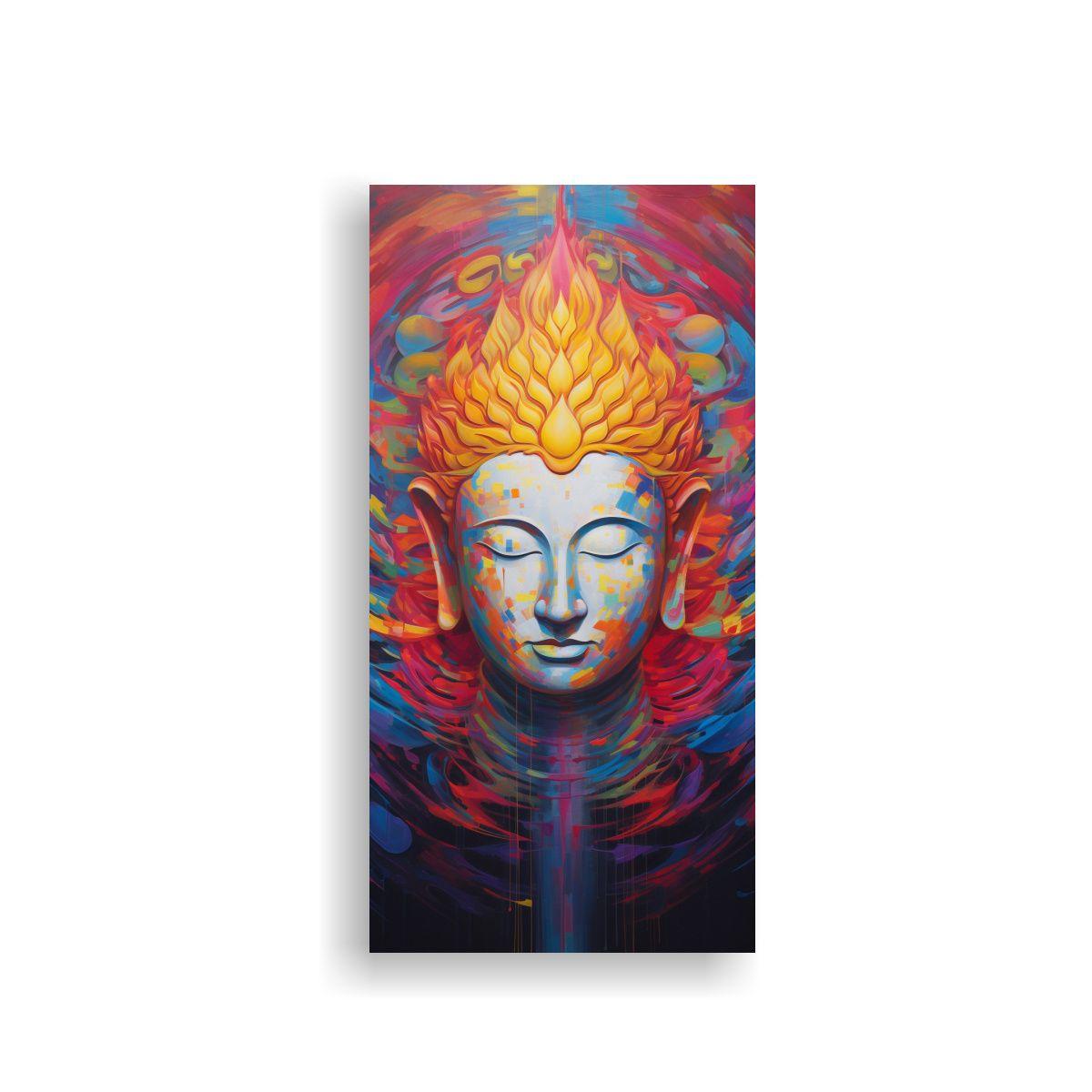 Cuadro Movimiento Buddha Dorado Y Arcoíris 80x160cm-0