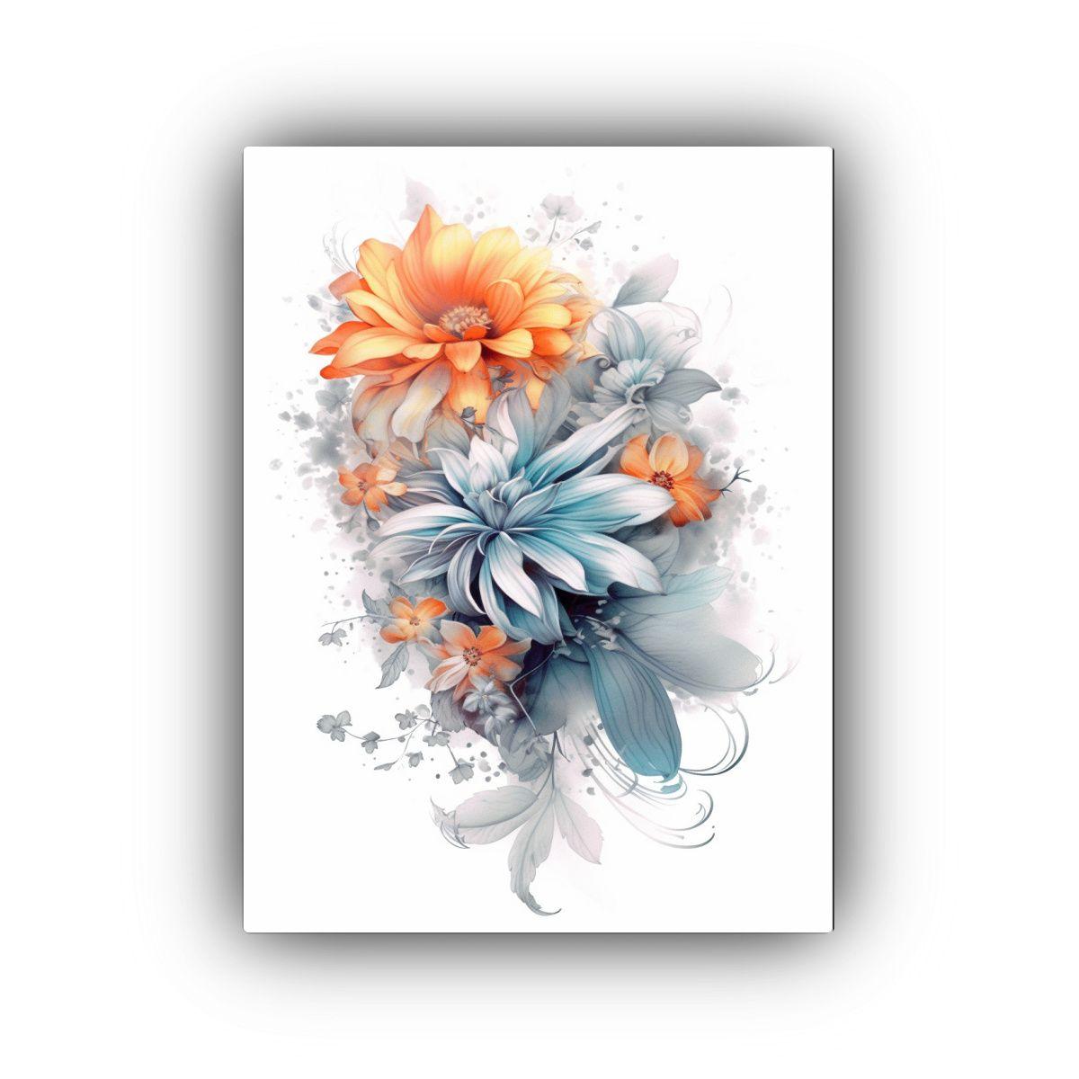 Cuadro Floral Arte Colores Representación, 50x75cm-0