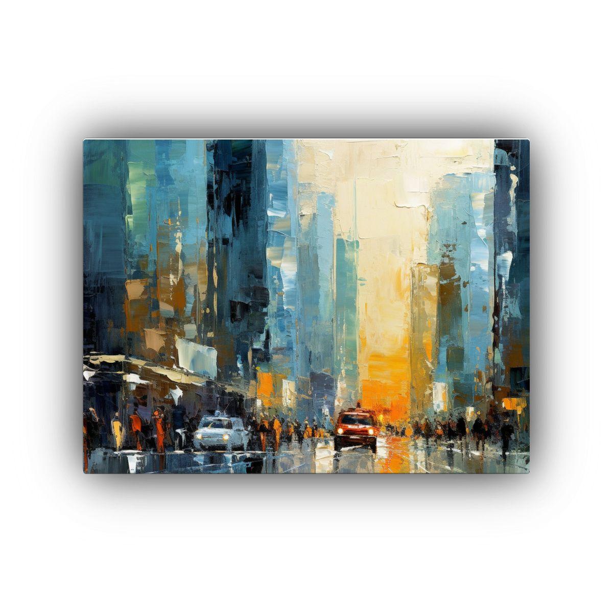 Cuadro Urbano Con Rascacielos En La Ciudad. 120x80cm-0