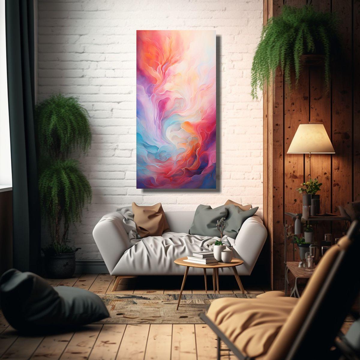 Tela En Bastidor Para Oficina Con Representación 70x140 Cm-2