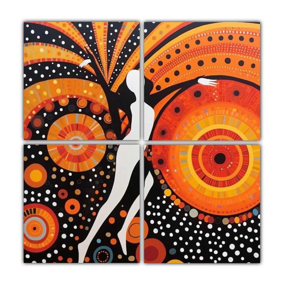 Cuatro Artes Vanguardia Llamativo Pintura 80x80 Cm-0