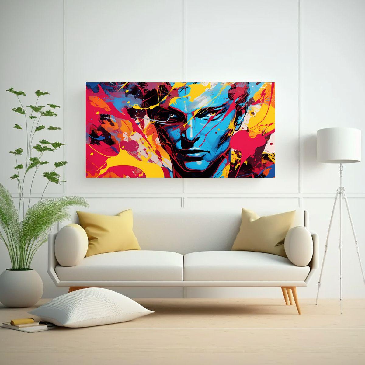 Pinturas Decorativas: Fusión Abstracta De Pop 60x30cm-2